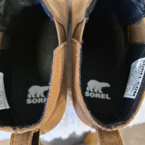 Sorel Evie Wedge Bootie Pull On Ankle Boot Tan Leather Waterproof Size 6.5 - Picture 7 of 9